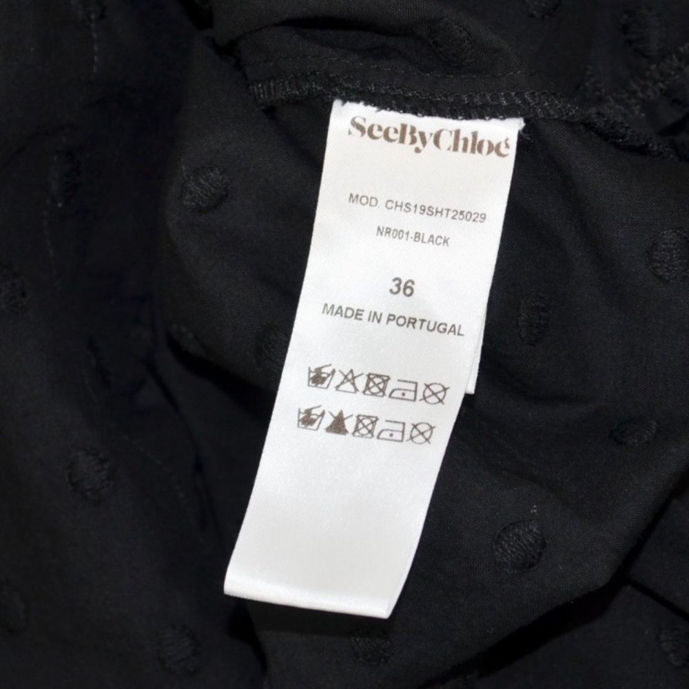 See By Chloé Embroidered Bell Sleeve Blouse Black 4 - Picture 14 of 14